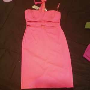 New Pink Dress w/choker neckline